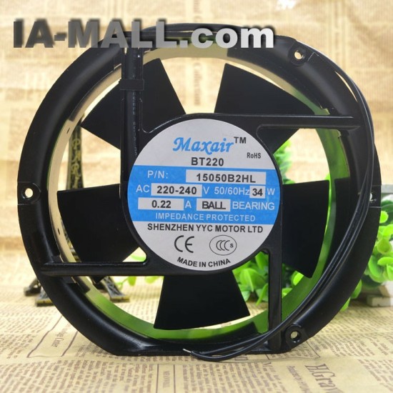 Maxair BT220 15050B2HL 220v-240v 34w 0.22A ball bearing Axial Cooling Fan