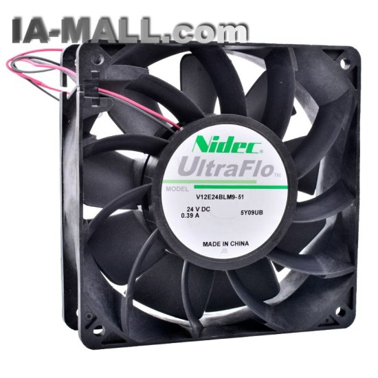 Nidec V12E24BLM9-51 DC 24V 0.39A server cooling fan