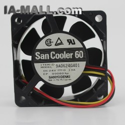 Sanyo 9A0624G401 24V 0.13A 6CM 3-wire power supply chassis fan