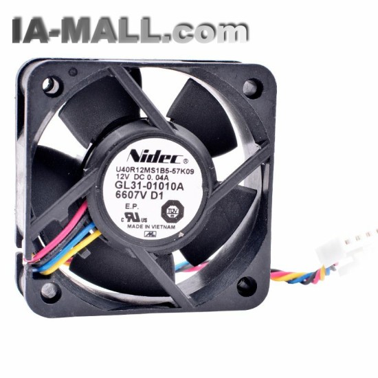 Nidec U40R12MS1B5-57K09 DC12V 0.04A quiet 4-wires cooling fan