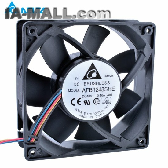 Delta AFB1248SHE 48V 0.40A 12cm 4-wire double ball server Cooling fan