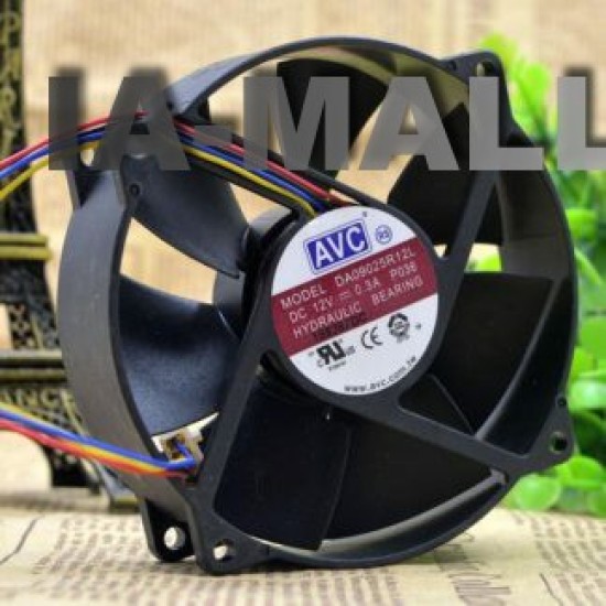 AVC DA09025R12L 9CM 0.3A DC 12V CPU 4-Line Silent speed control cooling fan