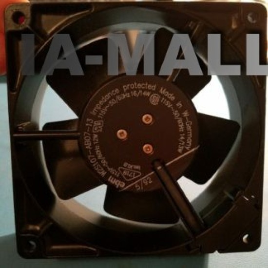 EBM W2S107-AB07-13 115V  impedance proteched cooling fan