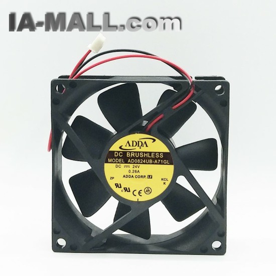 ADDA AD0824UB-A71GL DC24V 0.26A 2-Wires axial inverter Cooling Fan