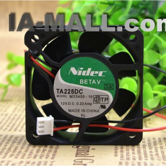 NIDEC TA225DC M33455-16 12V 0.22A 2-wire double ball fan