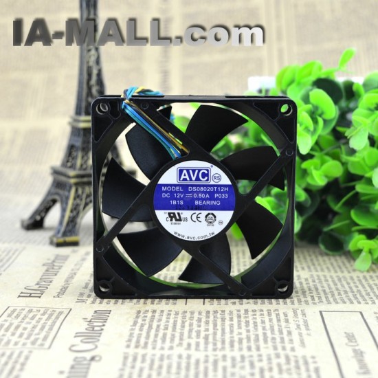 AVC DS08020T12H 0.50A 4-Wire PWM Temperature Control Fan