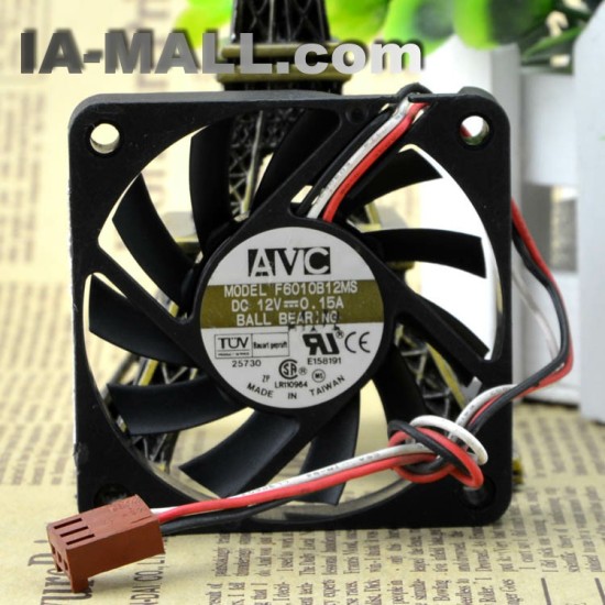 AVC F6010B12MS  60X60X10mm DC 12V 0.15A Dual Ball Bearing cooling fan