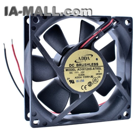 ADDA AD0812HS-A70GL DC12V 0.25A 2wire cooling fan