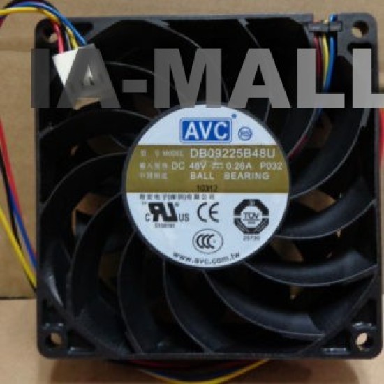 AVC DB09225B48U -P032 9CM 48V 0.26A four-wire cooling fan