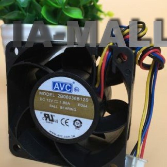 AVC 2B06038B12S 12V 1.80A 4-wire double ball fan