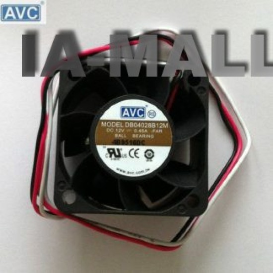 AVC DB04028B12M -FAR  DC12V 0.45A 3-wire  Server Square Fan