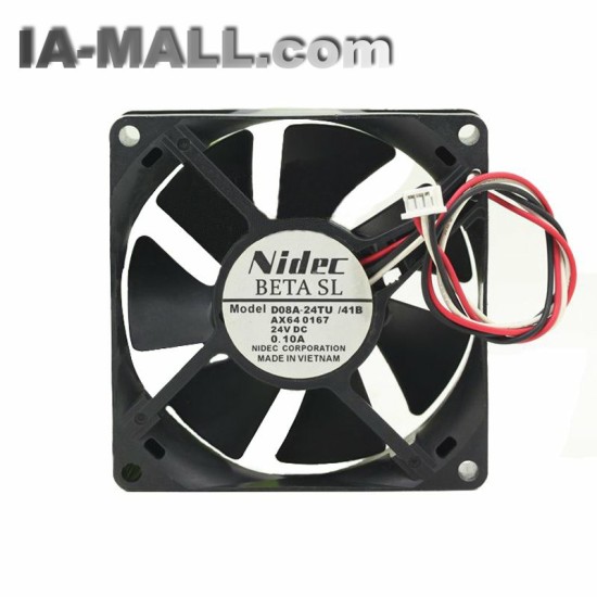 Nidec D08A-24TU /41B DC 24V 0.10A 3 Line Server Square Axial Cooling Fan