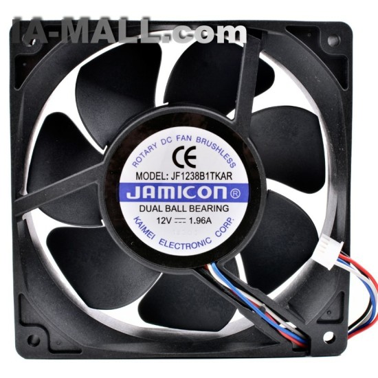 JAMICON JF1238B1TKAR DC12V 1.96A dual ball bearing cooling fan