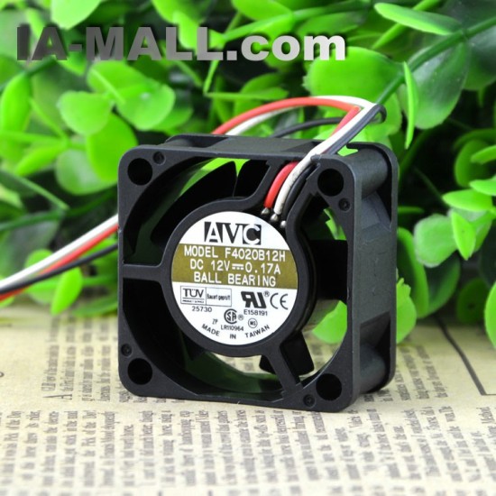 AVC F4020B12H 12V 0.17A 2-Wire double ball bearing cooling fan