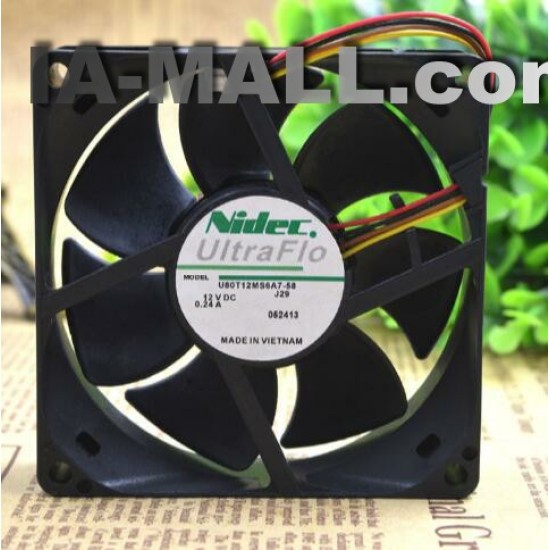 NIDEC U80T12MS6A7-58 12V 0.24A four wire inverter cooling fan