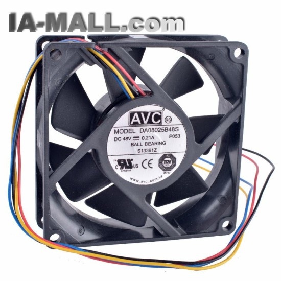 AVC DA08025B48S 48V 0.21A 4-wire double ball bearing server IPC cooling fan