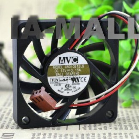 AVC C6010B12LS 60*60*10 6CM 12V 0.15A three wire double ball  fan