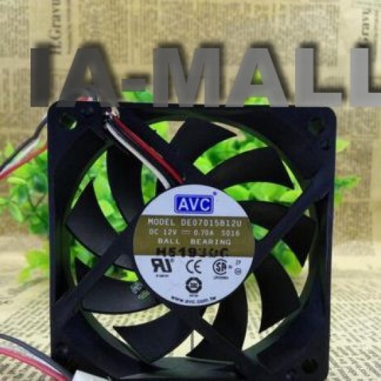 AVC DE07015B12U DC12V 0.7A 3-wires Double ball large air volume speed cooling fan