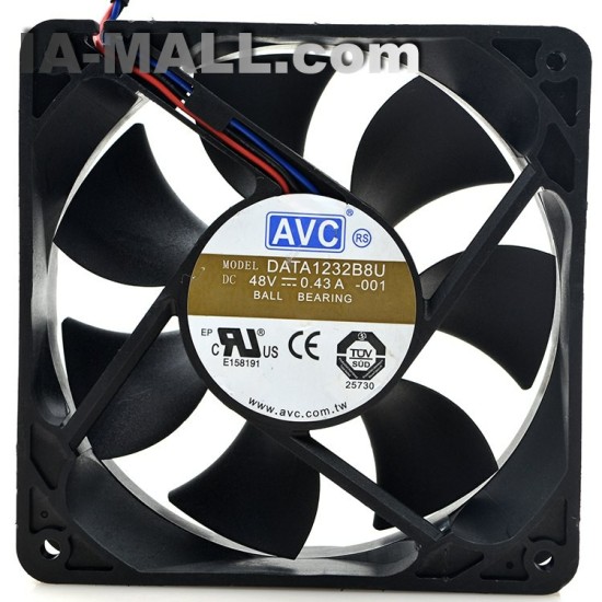 AVC DATA1232B8U -001 DC 48V 3-wire Server Square Fan