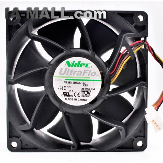 Nidec V92E12BUA7-07 DC 12V 3.24A large air cooling fan