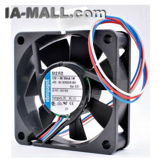 Ebmpapst 512 F/2 DC 12V 1W 5CM Server Square Cooling Fan