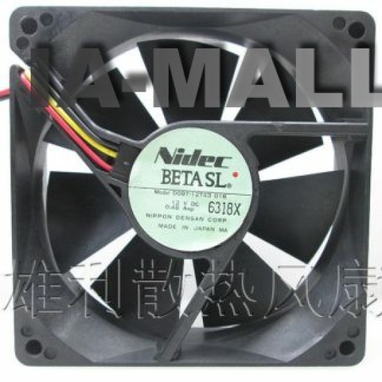 Nidec D09T-12TS3 01B 12V 0.48A  3-wire cooling fan