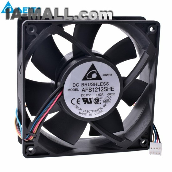 DELTA AFB1212SHE 12V 1.6A 4-wire 4Pin PWM double ball bearing cooling fan