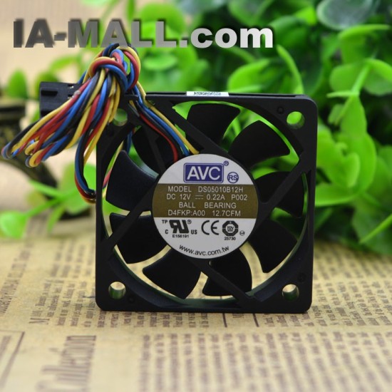 AVC DS05010B12H 12V 0.22A Double Ball 4-wire temperature controlled fan