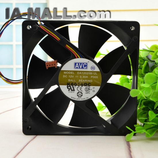 AVC DA12025B12L  DC12V 0.3A 4-Pin Case Cooling Fan