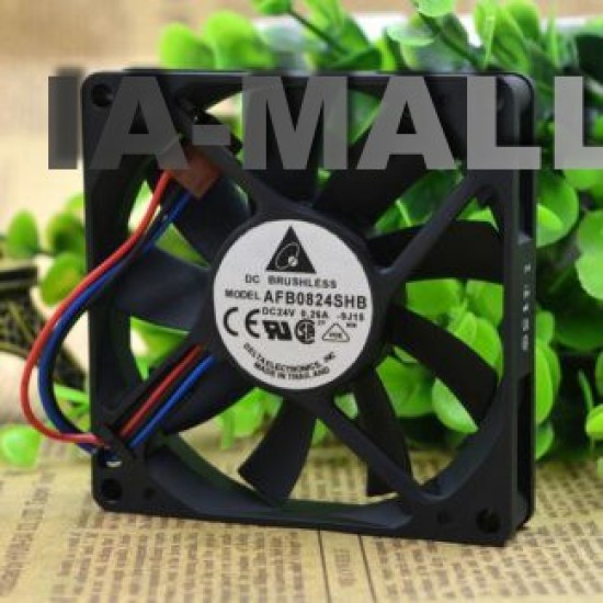 Delta AFB0824SHB 8015 DC24V 0.26A 8CM 3-wire Double Ball Bearing Cooling Fan