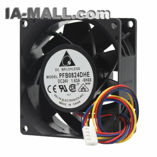 Delta PFB0824DHE DC24V 1.63A 80x80x38mm 4-wire PWM Inverter Industrial Server Cooling Fan