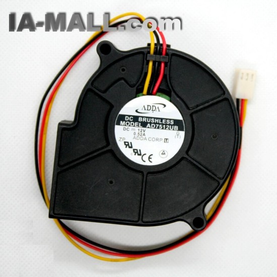 ADDA AD7512UB DC12V 0.52A 6.24W 3-LInes Turbo Blower Cooling Fan