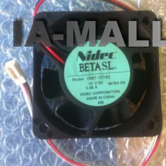 NIDEC D06T-12TS2 60*60*25mm DC12V 0.25A  2Wire Inverter Cooling Fan