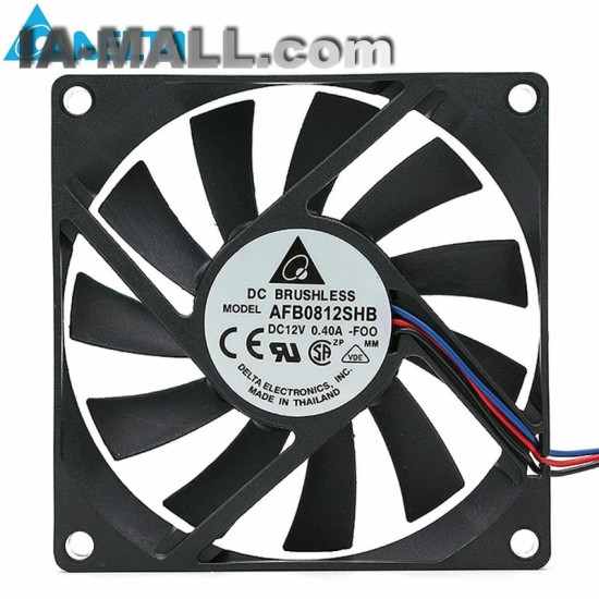 Delta AFB0812SHB 80*80*15mm 12V 0.40A 3Wire Computer Cooler Cooling Fan