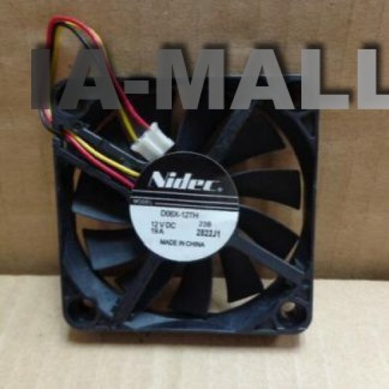 Nidec D06X-12TH DC12V 0.19A 6CM 60*60*10 3 Lines Double Ball Bearing High Rotary Cooling Fan