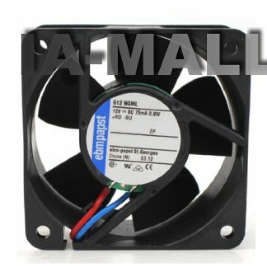 Ebmpapst 612NGML 612 NGML DC12V 75mA 0.9W 25CFM Cooling Fan