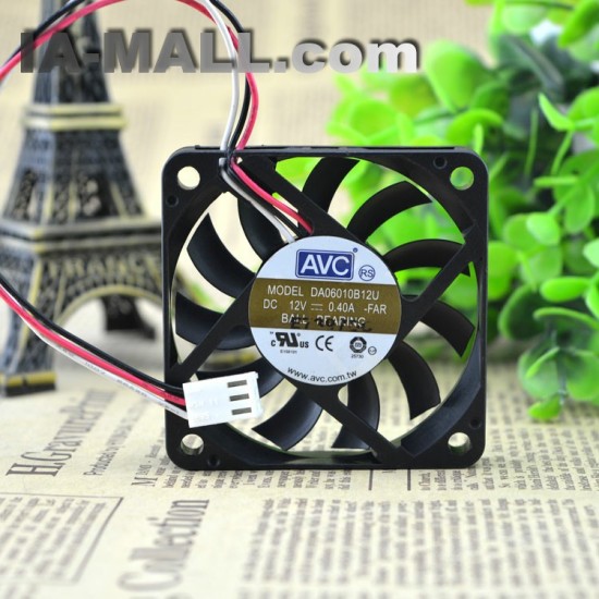 AVC DA06010B12U DC12V 0.40A 6CM 3-wires dual ball bearing cooling fan