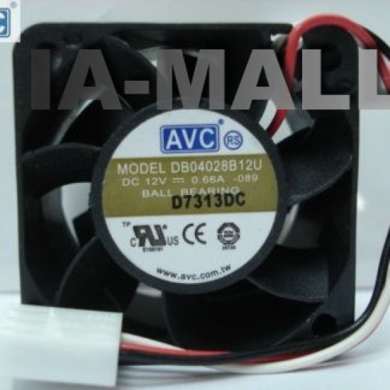 AVC DB04028B12U DC12V 0.66A double ball bearing server inverter cooling fan