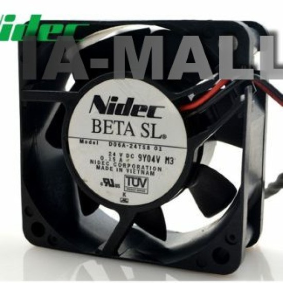 Nidec D06A-24TS8 01 24V 0.15A 6CM 2-wire dual ball bearing fan