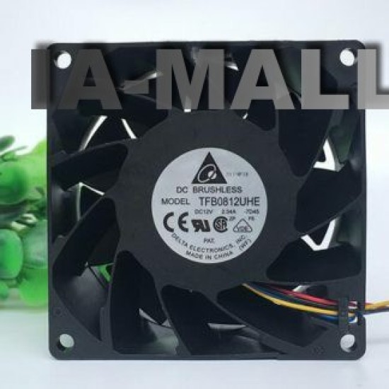 Delta TFB0812UHE DC12V 2.34A 4-line PWM Temperature Control Server Heat Dissipation Cooling Fan