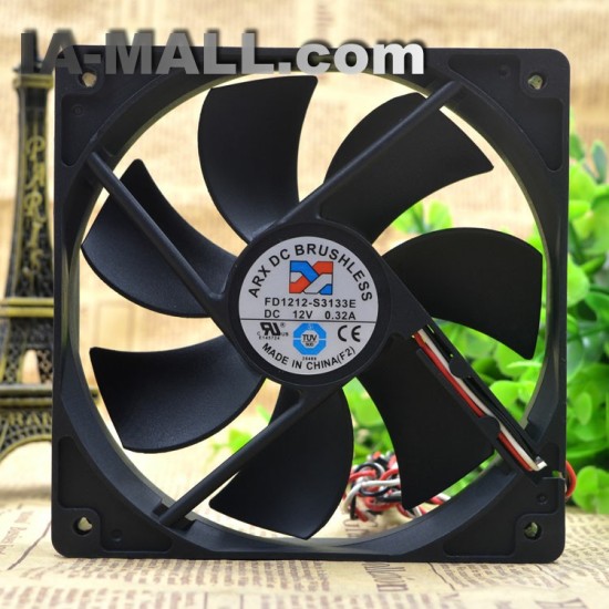 ARX DC BRUSHLESS FD1212-S3133E DC 12V 0.32A Cooling fan