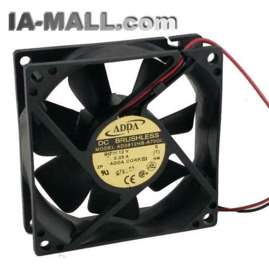 ADDA AD0812HB-A70GL DC12V 0.25A 2-wires dual ball cooling fan