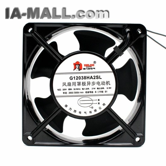 Delixi G12038HA2SL AC220V 21W 8.5W 2-wire cabinet cooling fan