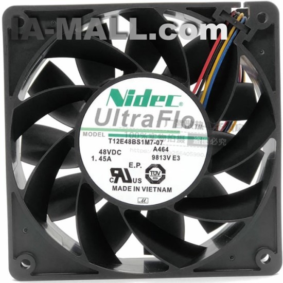 Nidec T12E48BS1M7-07 DC48V 1.45A 4-wires cooling fan