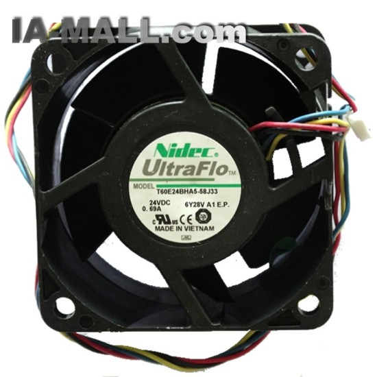 Nidec T60E24BHA5-58J33 DC24V 0.69A 4line two ball bearing cooling fan