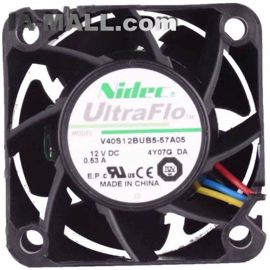 Nidec V40S12BUB5-57A05 DC12V 0.53A Chassis Cooling Fan