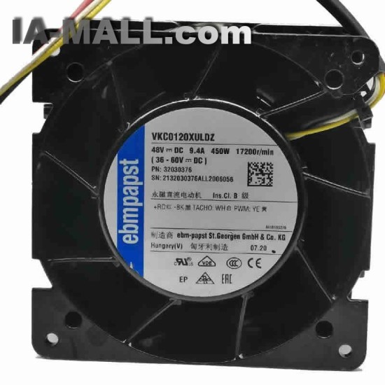 VKC0120XULDZ ebmpapst DC48V 9.4A 450W fan